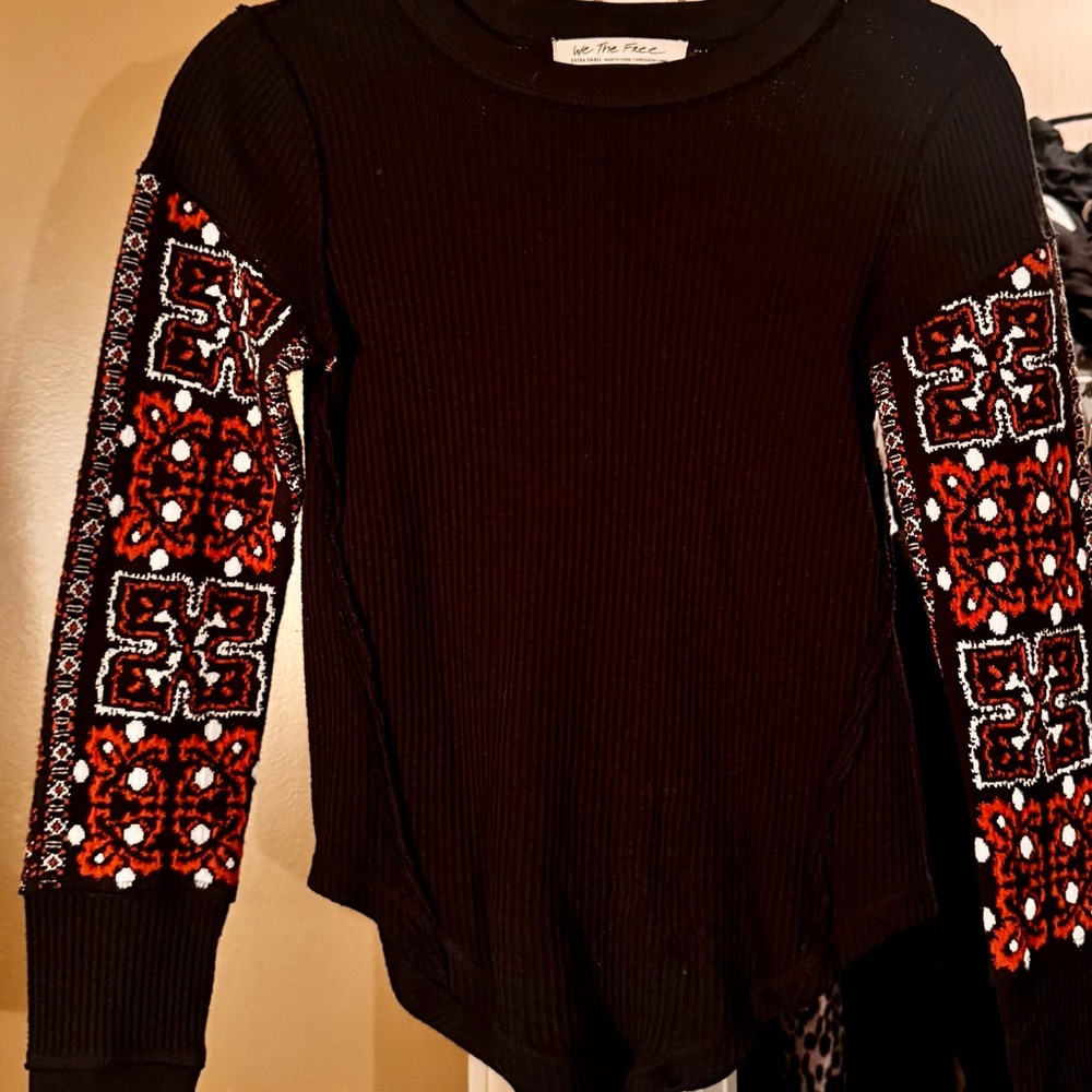 We The Free Black Knit Top